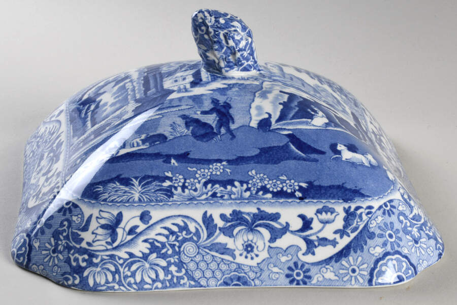 Blue Italian Lid for Square Vegetable by Spode-1