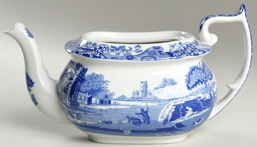 Blue Italian Teapot No Lid by Spode-1