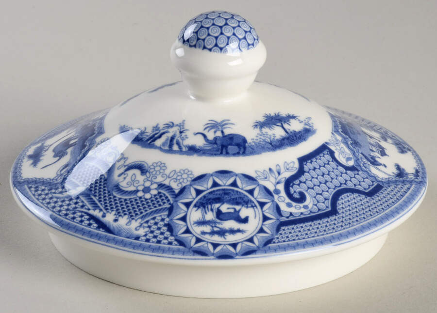 Blue Italian Lid for 14" Vase/Urn by Spode-1