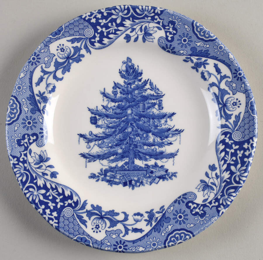 Blue Italian Christmas Salad Plate by Spode-1