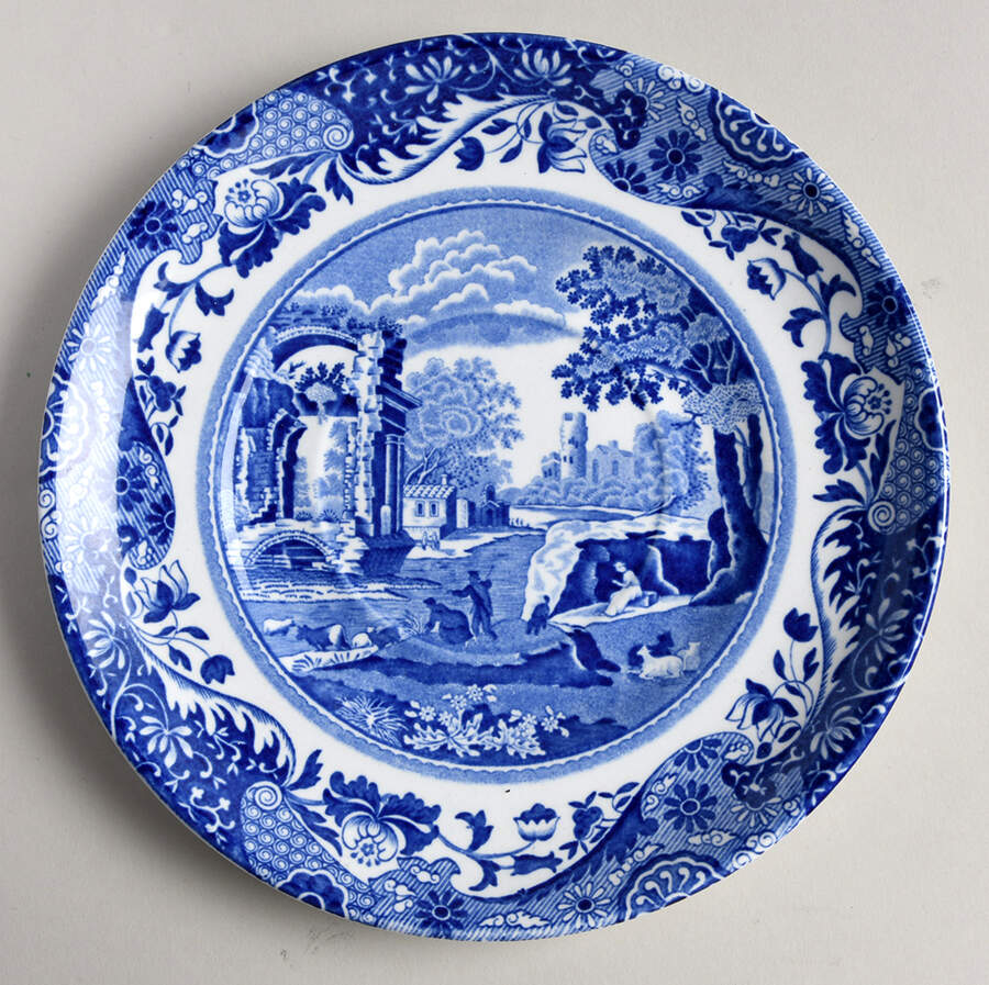 Blue Italian Saucer for Cream Soup Bowl by Spode-1