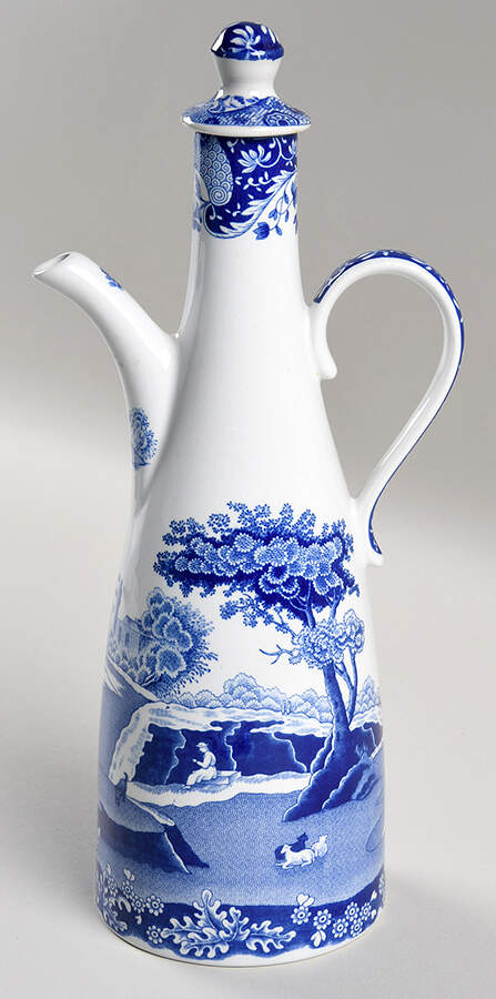 Blue Italian Oil Jar/Cruet & Stopper by Spode-1
