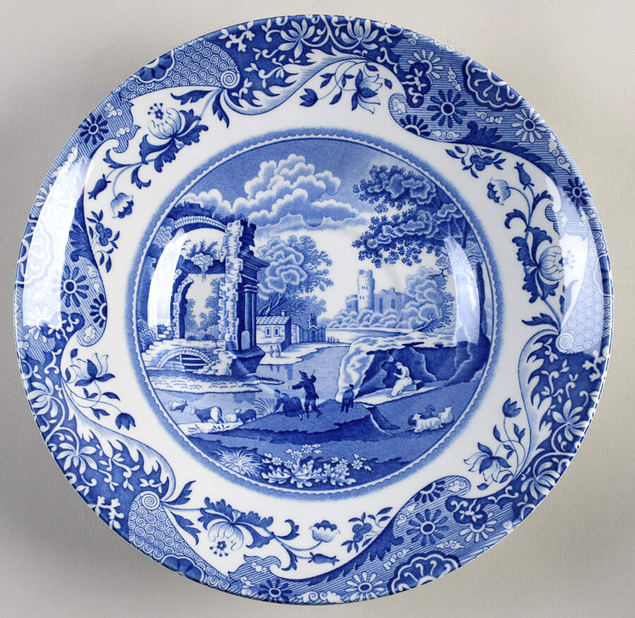 Blue Italian Saucer for Jumbo Cup by Spode-1
