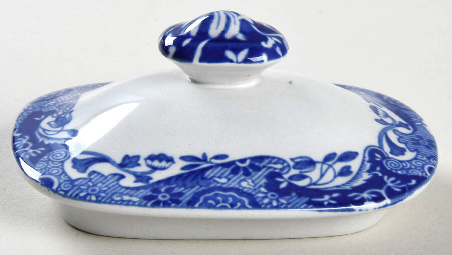 Blue Italian Lid for Sugar Bowl by Spode-1
