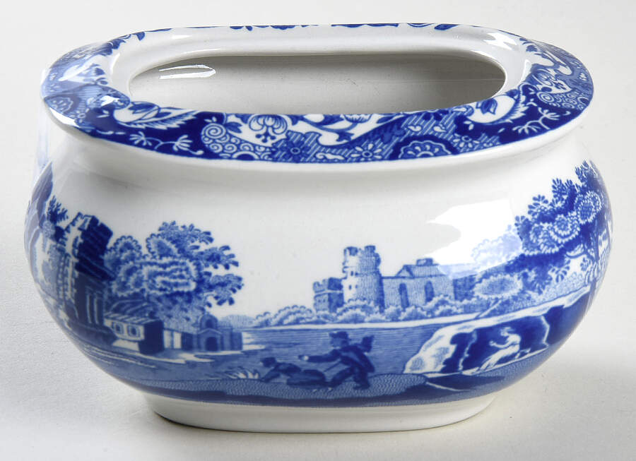 Blue Italian Sugar Bowl No Lid by Spode-1