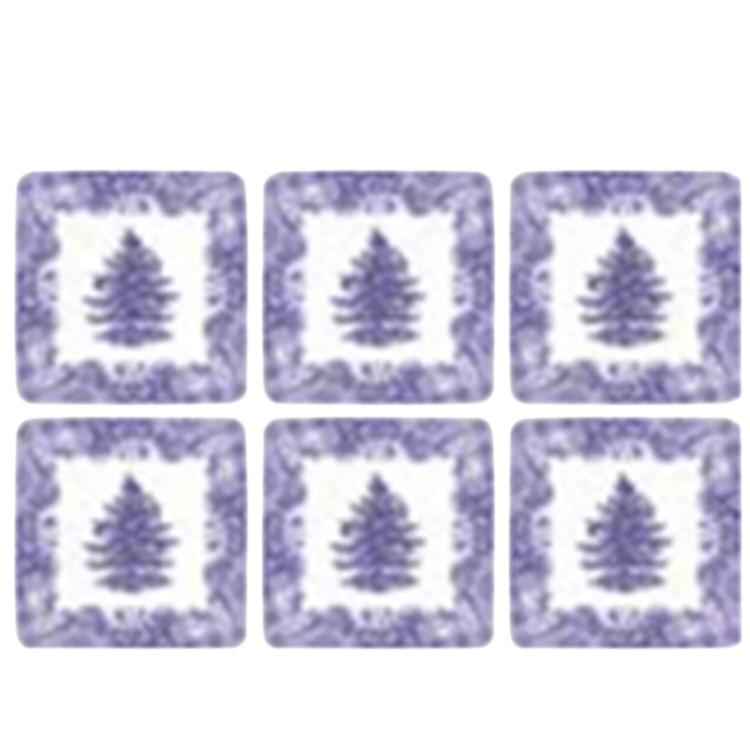 Blue Italian Cork Back Square Coaster - Set of 6 by Spode-1