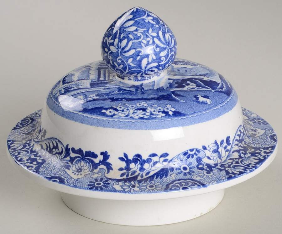 Blue Italian Lid for Covered Vase by Spode-1