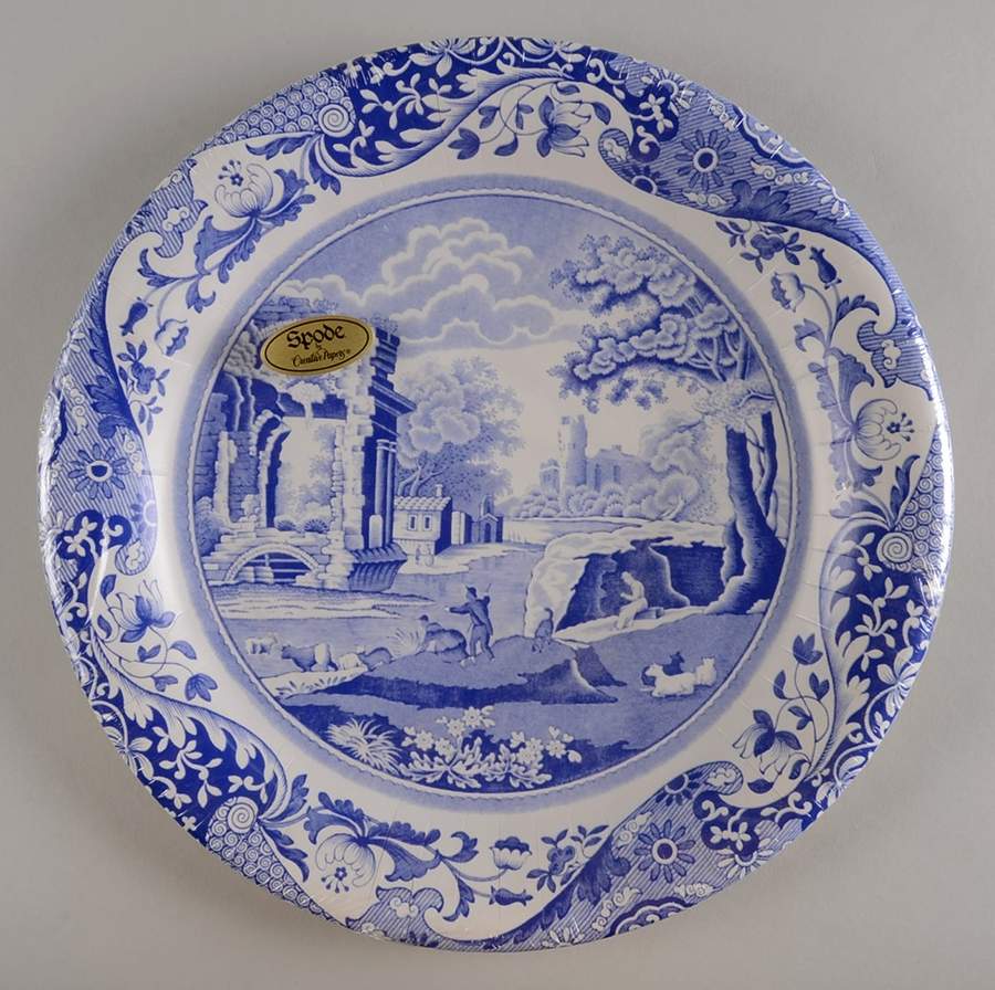 Blue Italian Pack of 8 - Paper Dinner Plate by Spode-1
