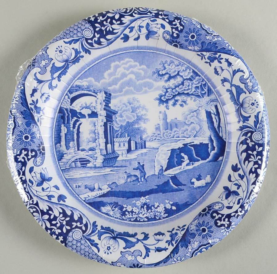 Blue Italian Pack of 8 - Paper Dinner Plate by Spode-1