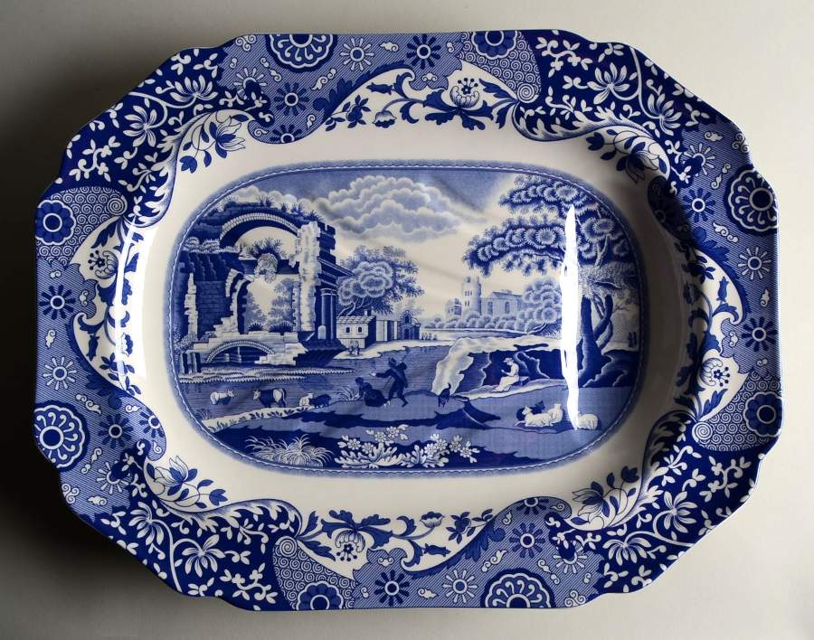 Blue Italian 20" 200th Anniversary Oval Serving Platter by Spode-1