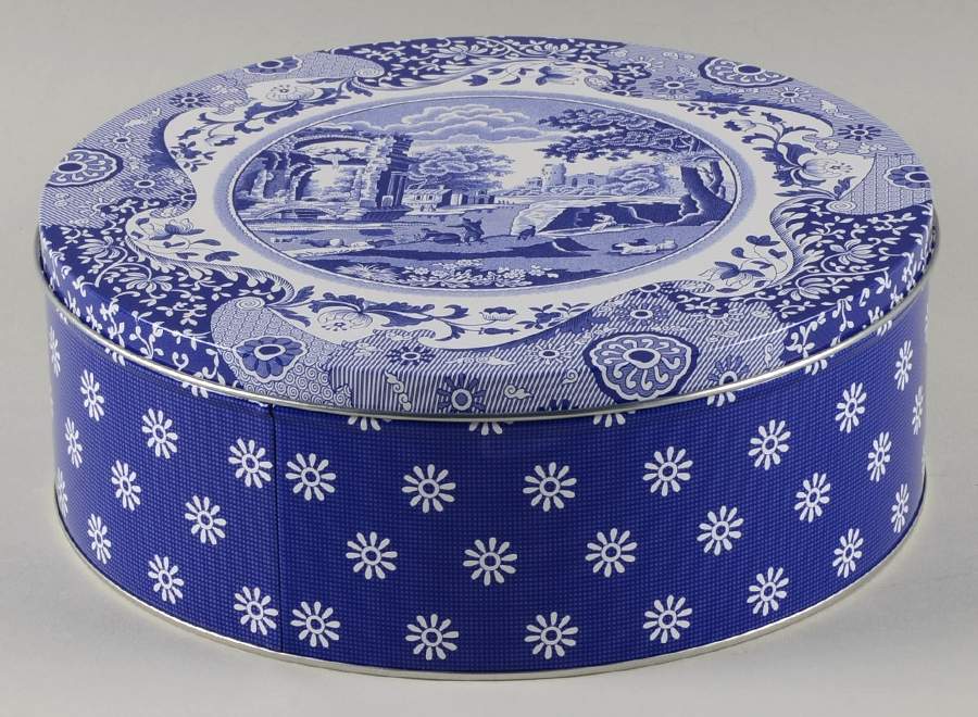 Blue Italian 8" Cake Tin & Lid by Spode-1