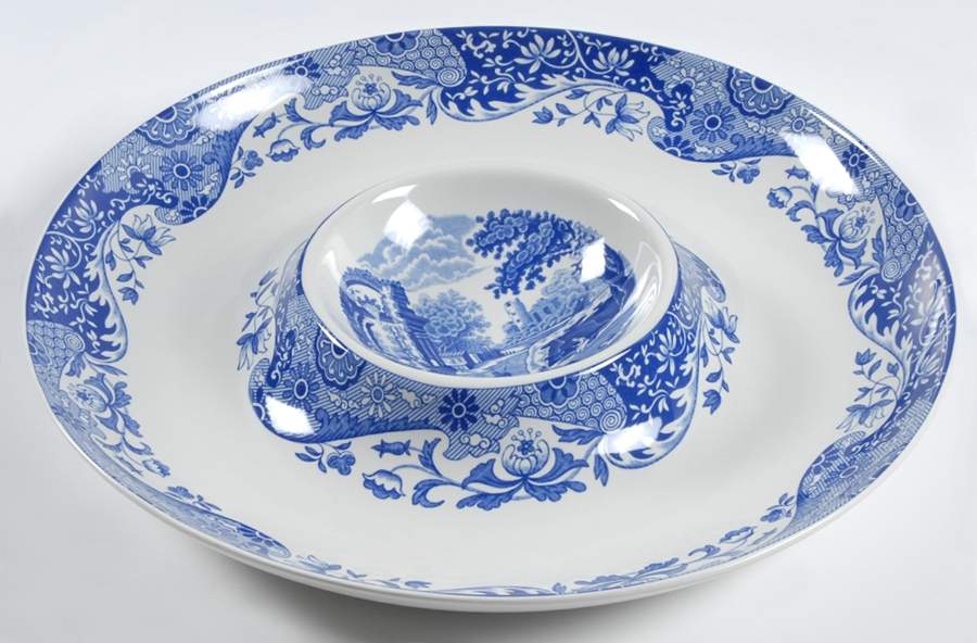 Blue Italian 1 Piece Chip & Dip by Spode-1