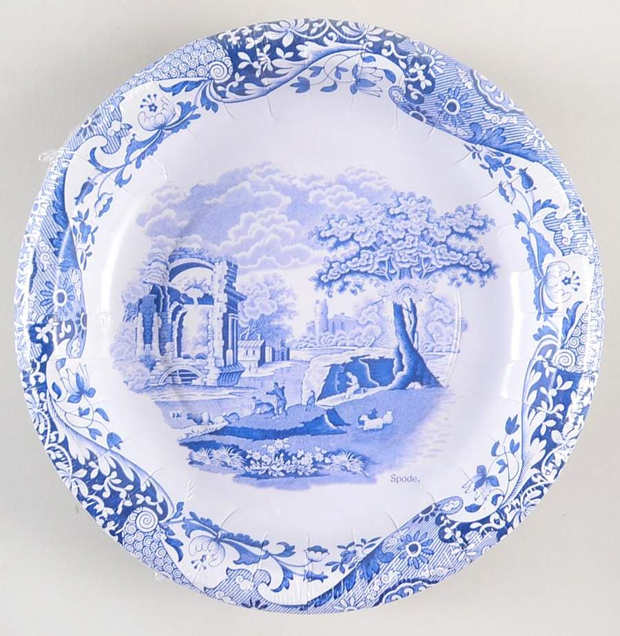 Blue Italian (Pack of 16) Paper Luncheon/Dessert Plates by Spode-1