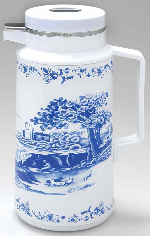 Blue Italian Plastic Thermos/Carafe & Lid by Spode-1