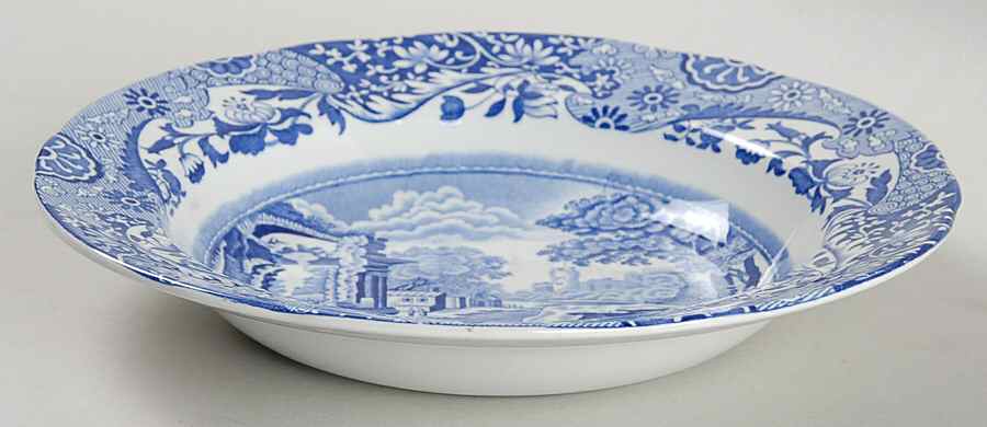 Blue Italian Rim Soup Bowl by Spode-1