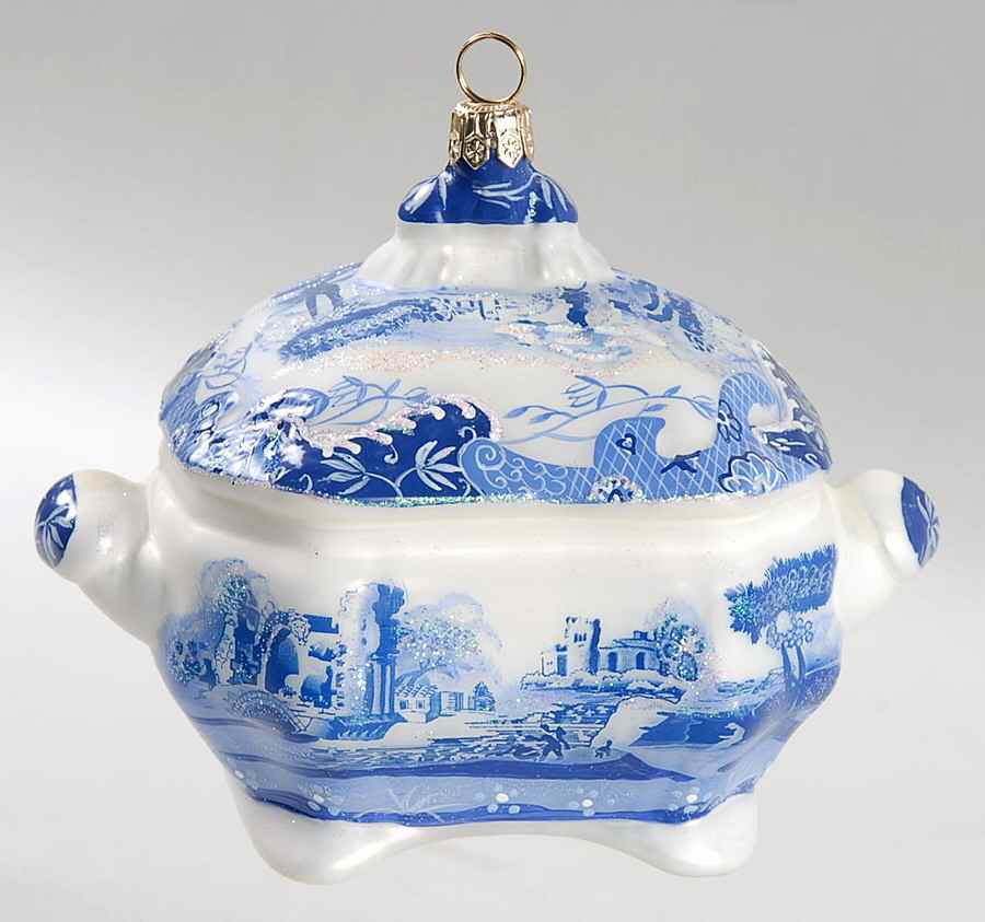 Blue Italian Tureen Ornament by Spode-1