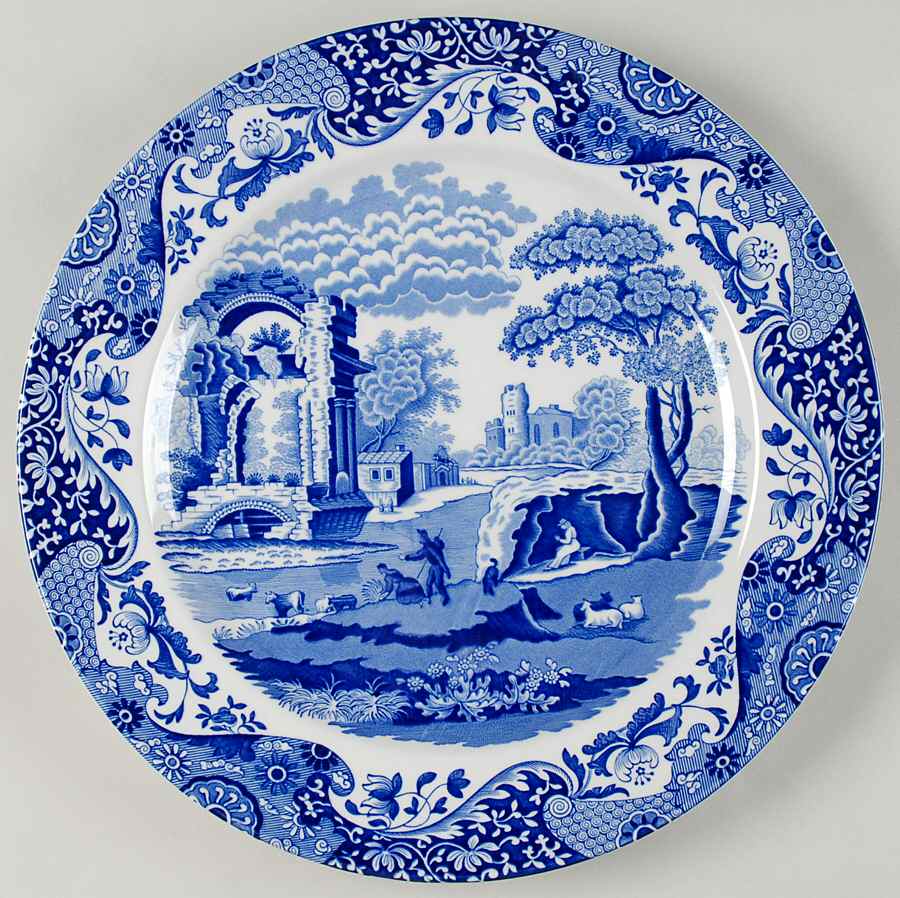 Blue Italian 12" Chop Plate (Round Platter) by Spode-1