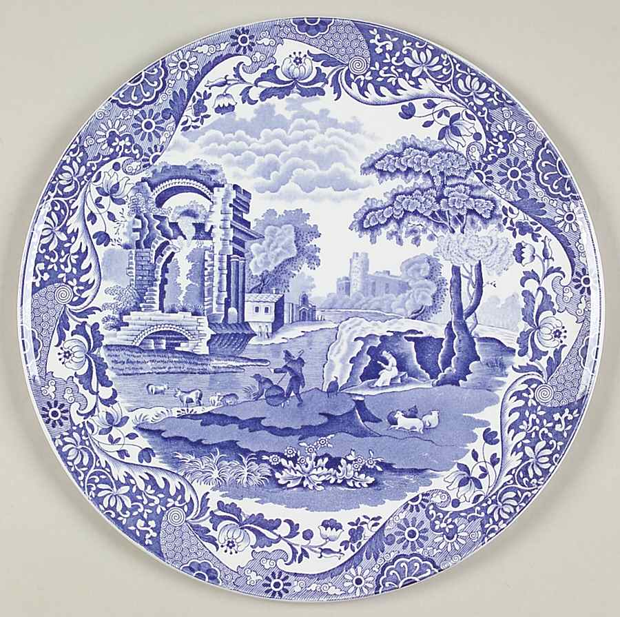 Blue Italian Cake Plate by Spode-1
