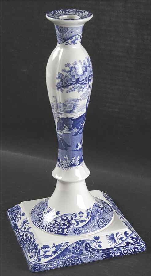 Blue Italian 12" Candlestick by Spode-1