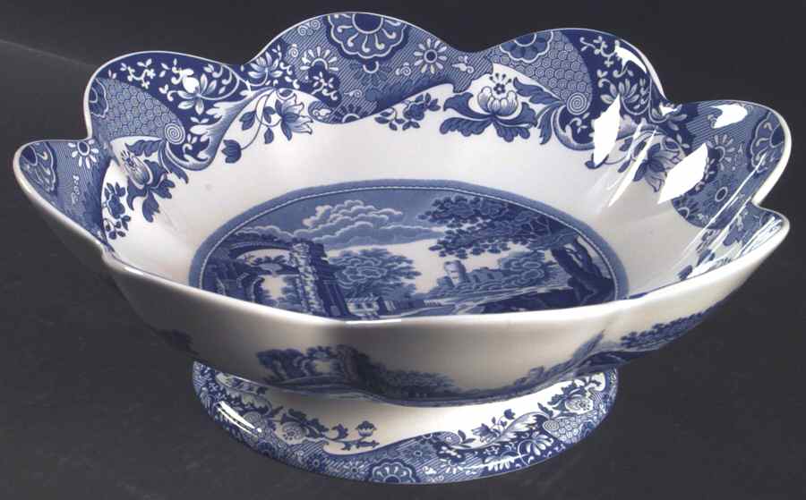 Blue Italian Round Compote (Height X Width) by Spode-1