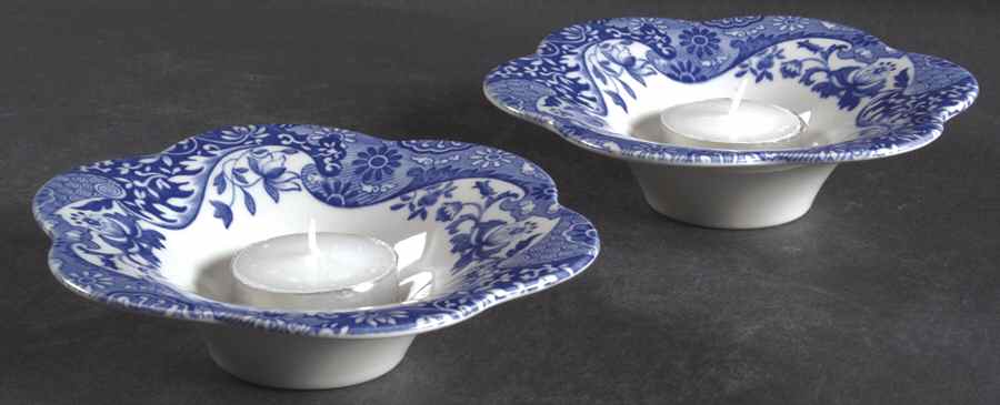 Blue Italian Daisy Tea Light - Set of 2 by Spode-1