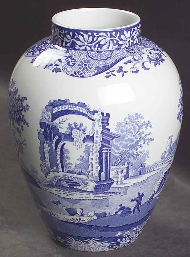 Blue Italian Large Ginger Jar No Lid by Spode-1