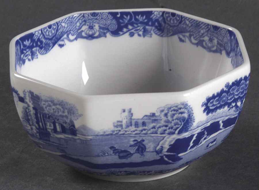 Blue Italian Mini Octagonal Bowl by Spode-1