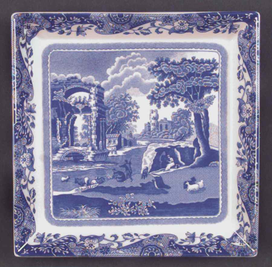 Blue Italian 6" Square Tray by Spode-1