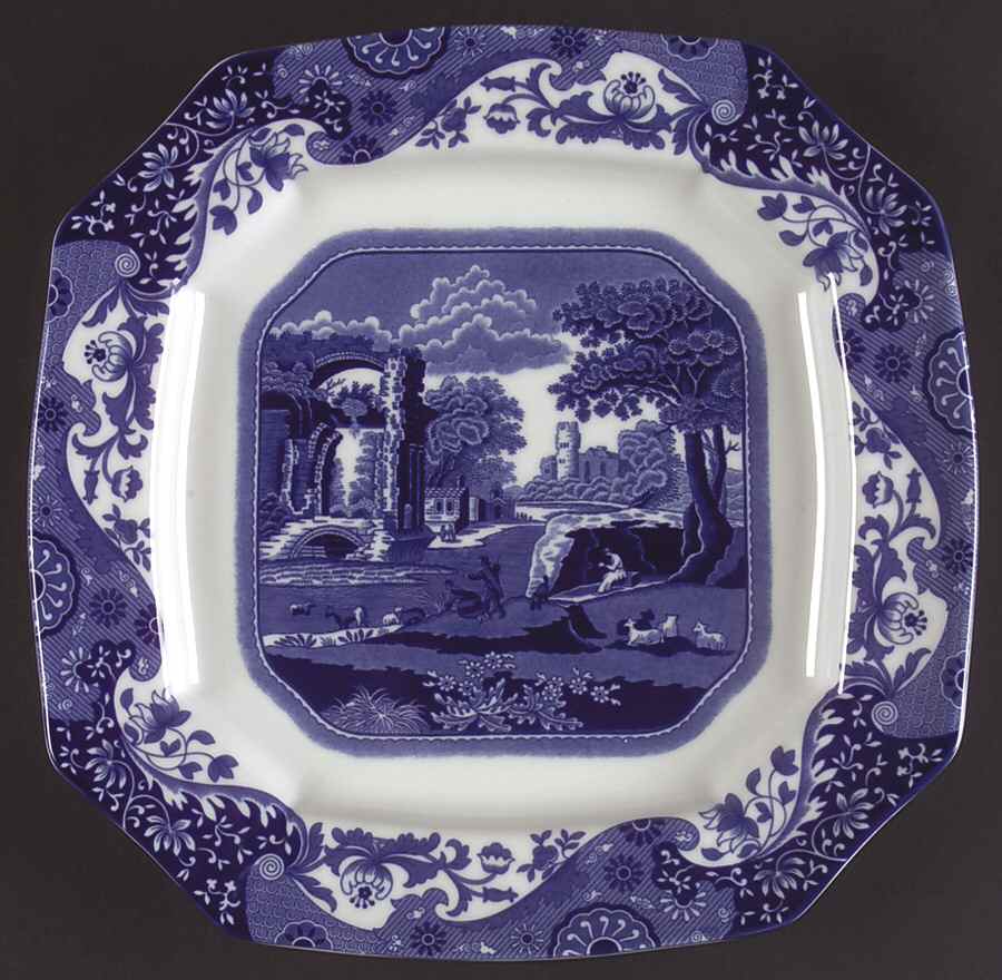 Blue Italian 10" Square Serving Platter by Spode-1