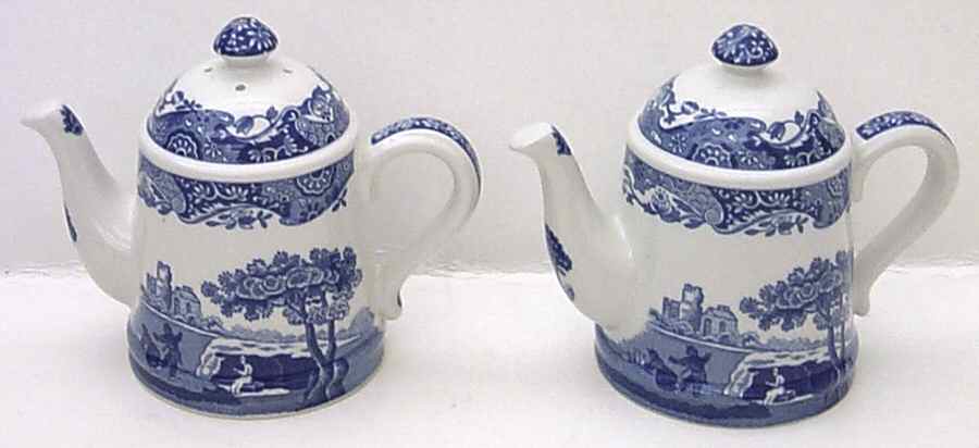 Blue Italian Figural Salt & Pepper Set by Spode-1
