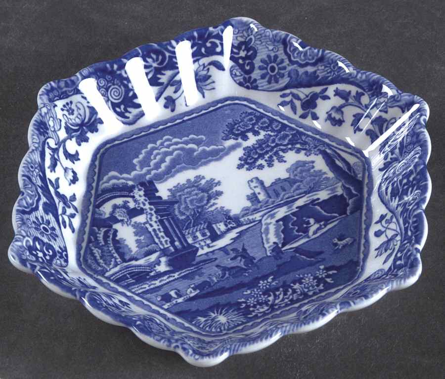 Blue Italian 5" Hexagonal Tray by Spode-1