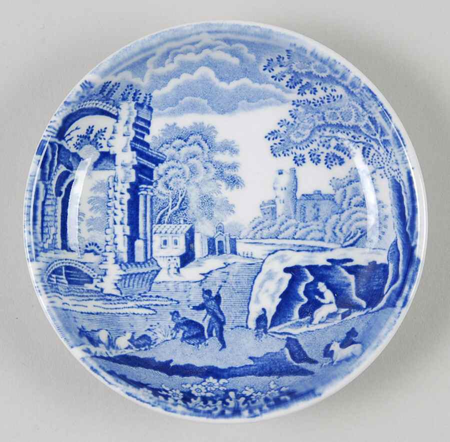 Blue Italian Butter Pat by Spode-1