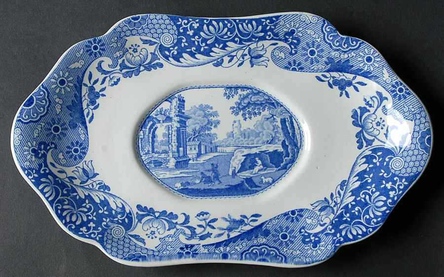 Blue Italian Underplate for Gravy Boat by Spode-1