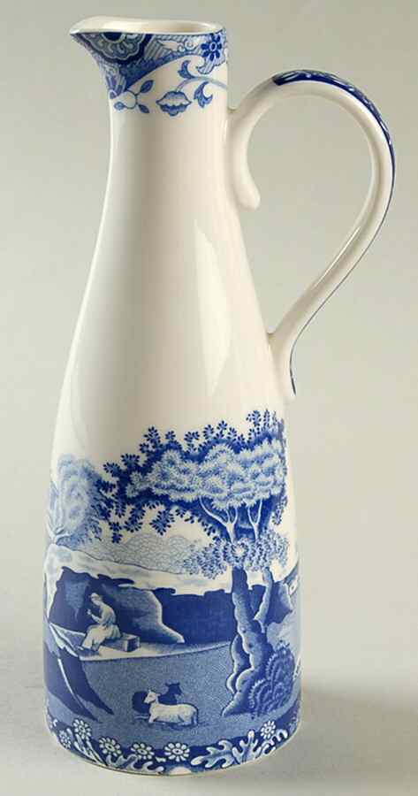 Blue Italian Vinegar Or Oil No "V" Or "O" Stopper by Spode-1
