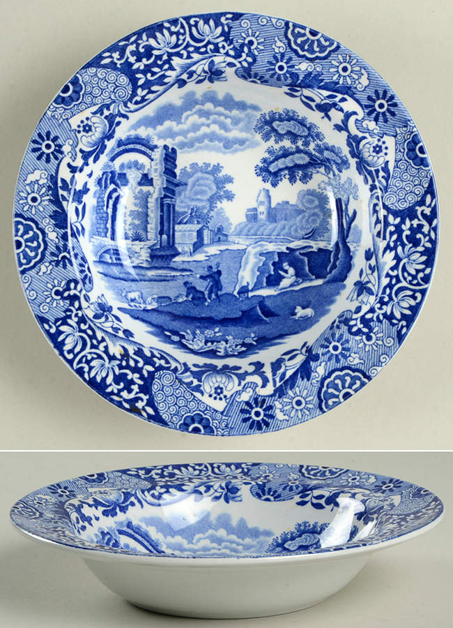 Blue Italian (Older) Rim Cereal Bowl by Spode-1
