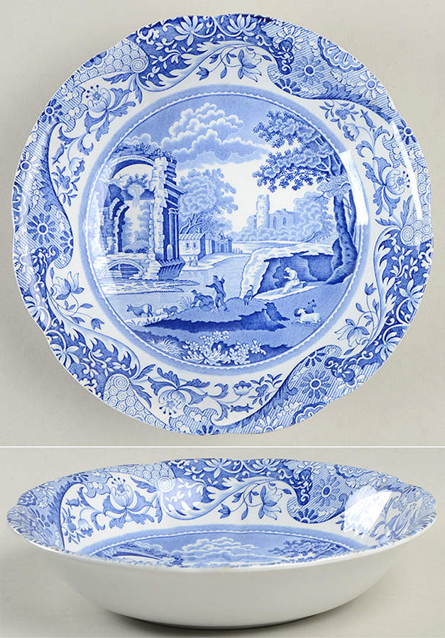 Blue Italian (Older) Coupe Cereal Bowl by Spode-1