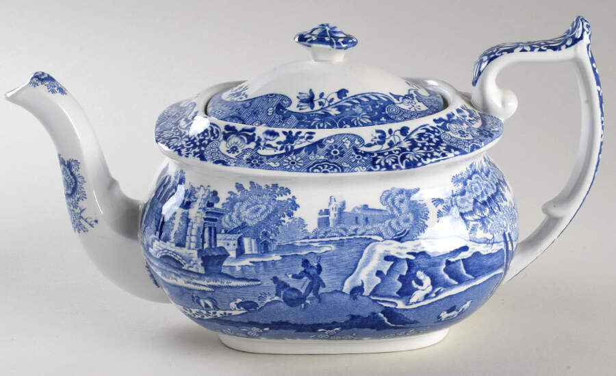 Blue Italian (Older) Teapot & Lid by Spode-1
