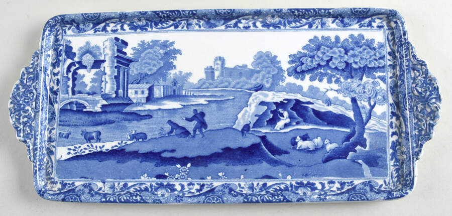 Blue Italian (Older) 14" Rectangular Tray by Spode-1