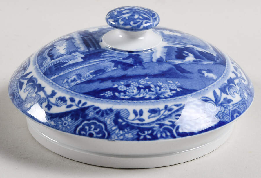Blue Italian (Older) Lid for Biscuit Barrel by Spode-1