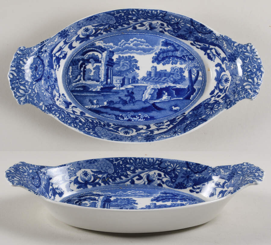 Blue Italian (Older) 10" Augratin by Spode-1