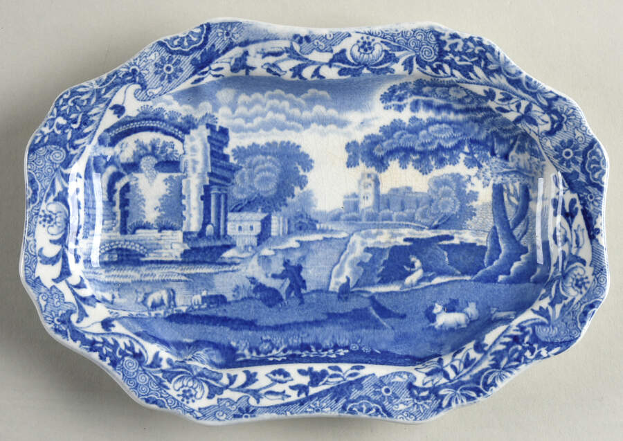 Blue Italian (Older) Underplate for Gravy Boat by Spode-1