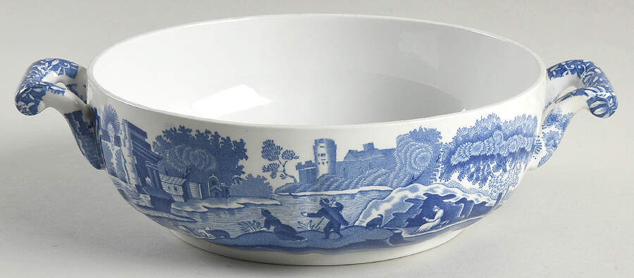 Blue Italian (Older) Round Vegetable No Lid by Spode-1