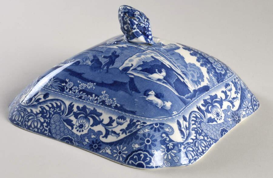 Blue Italian (Older) Lid for Square Vegetable by Spode-1