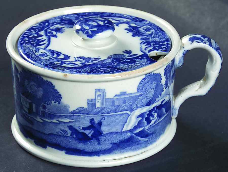 Blue Italian (Older) Marmalade & Lid by Spode-1