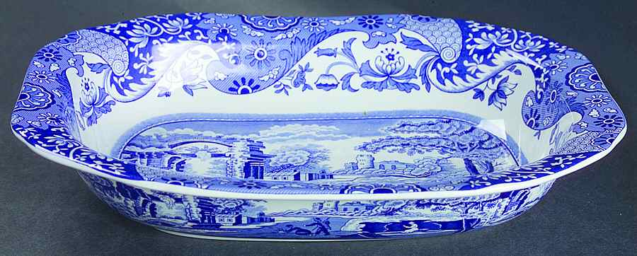 Blue Italian (Older) 9" Oval Vegetable Bowl by Spode-1