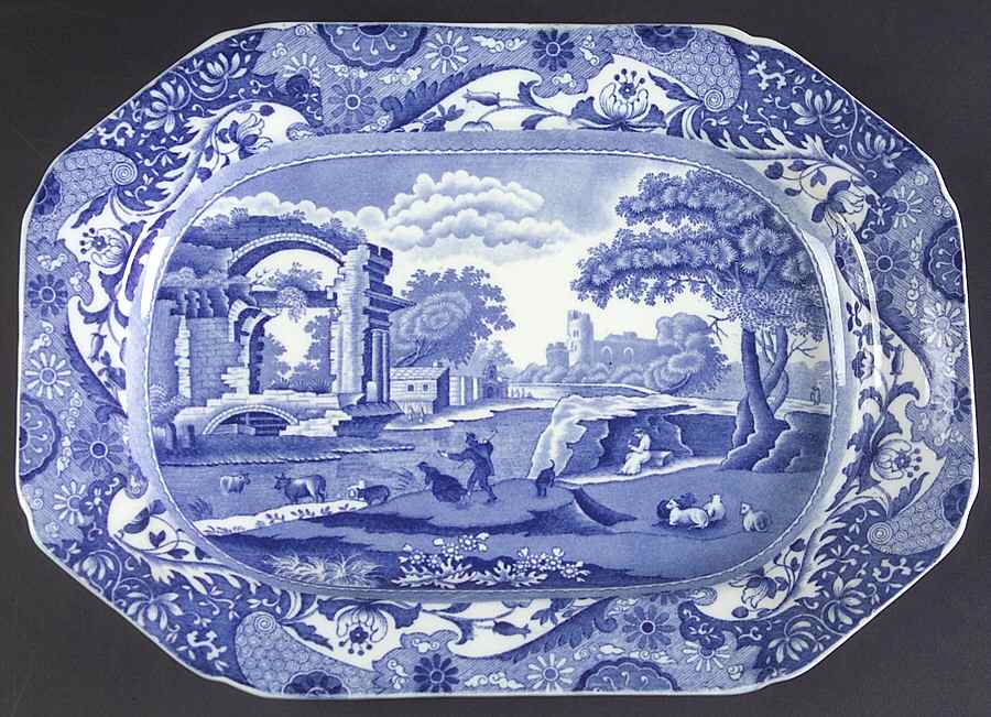 Blue Italian (Older) Underplate for Tureen by Spode-1