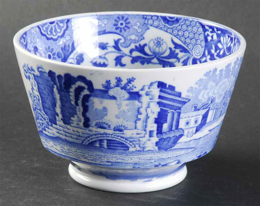 Blue Italian (Older) Open Sugar Bowl by Spode-1