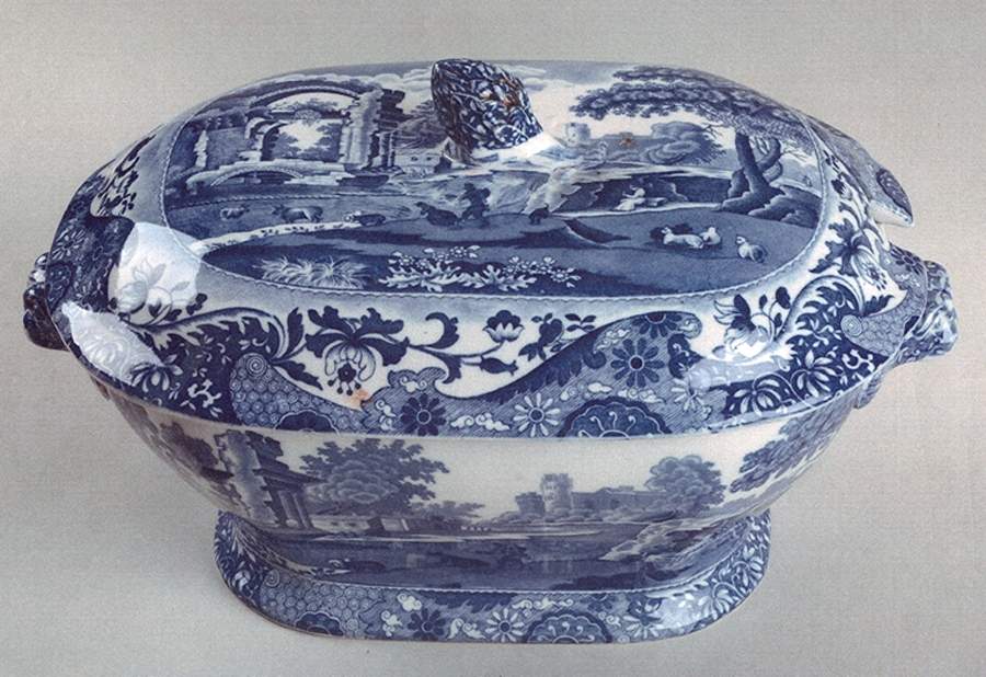 Blue Italian (Older) Tureen &  Lid by Spode-1