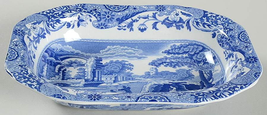 Blue Italian (Older) 8" Oval Vegetable Bowl by Spode-1