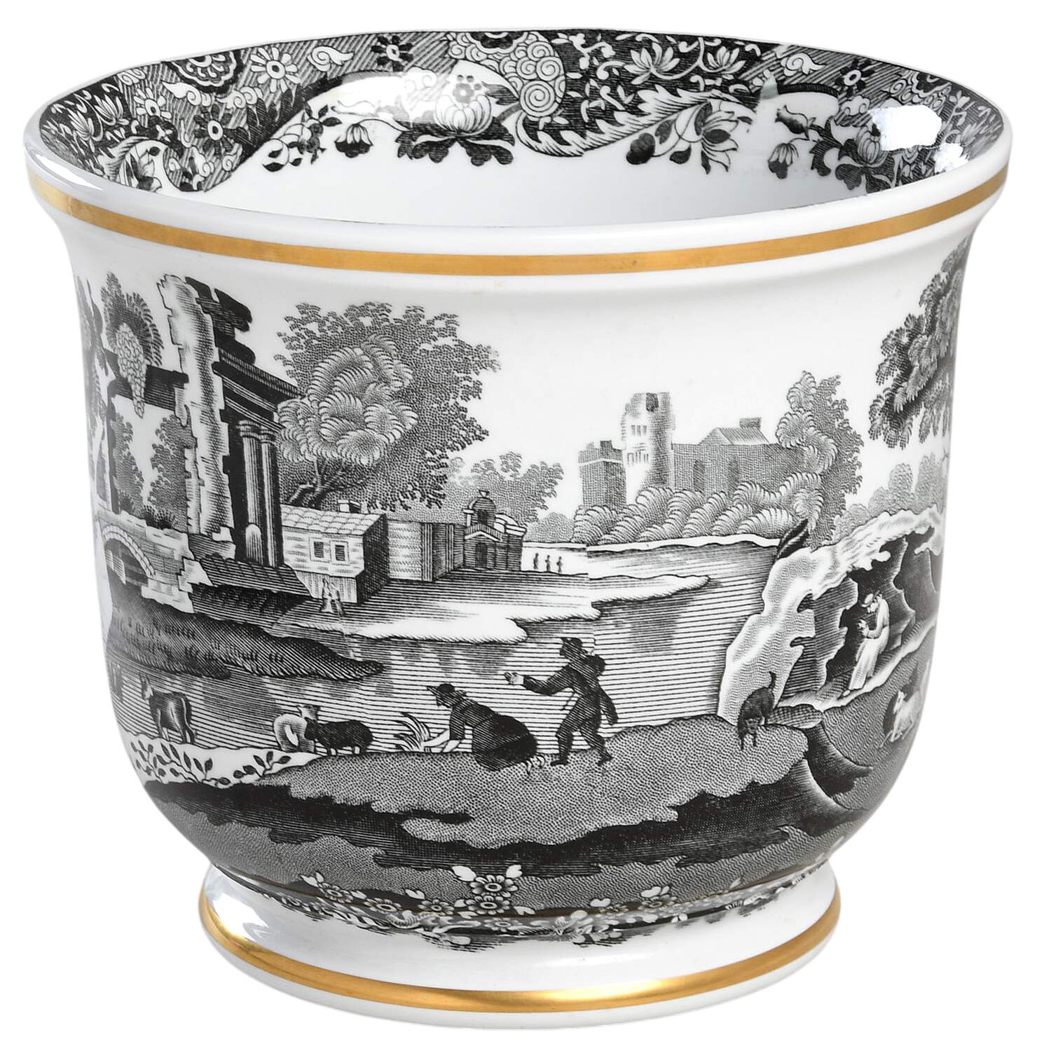Black Italian 5" Cachepot by Spode-1